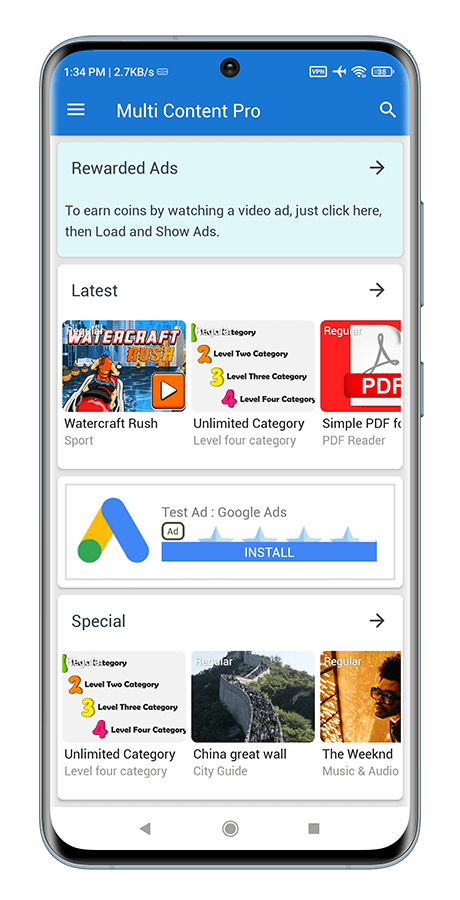 Multi Content Pro (Application and Website)